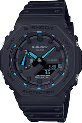 Casio G-SHOCK GA-2100-1A2 – Carbon Core Guard Analog-Digital Watch (Black & Blue Accent)