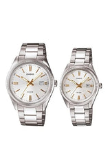 Casio Couple Watch Set MTP/LTP-1302D-7A2 – Silver Stainless Steel, White Dial
