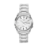 Seiko SNKK65K1 Automatic Men’s Watch – Stainless Steel, White Dial, Day-Date Display