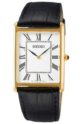Seiko SWR052P1 Men's Classic Gold-Tone Rectangular Quartz Watch