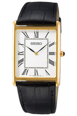 Seiko SWR052P1 Men's Classic Gold-Tone Rectangular Quartz Watch