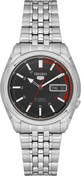 Seiko SNK375K1 Automatic Men’s Watch – Black Dial, Day-Date, Stainless Steel Bracelet