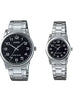 Casio MTP/LTP-V001D-1B Couple Watches – Black Dial with Silver Stainless Steel Band