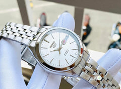 Seiko SNKL15K1 Automatic Men’s Watch – Stainless Steel, Silver Dial, Day-Date Display