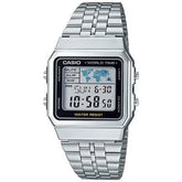 CASIO A500WA-1DF Vintage Digital Watch with Stainless Steel Band – Retro Style, Water Resistant