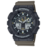 Casio G-SHOCK GA-100TU-1A3 – Tactical Black Analog-Digital Watch (Neon Green Accents)