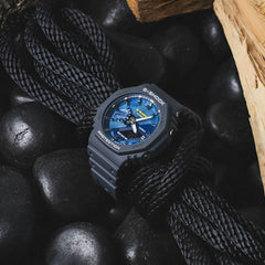 Casio G-SHOCK GA-2100AS-2A – Carbon Core Guard Analog-Digital Watch (Ice Blue Accent Edition)