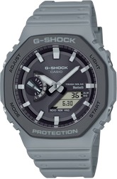 Casio G-SHOCK GA-B2100LUU-8A “CasiOak” Analog-Digital Watch with Bluetooth & Tough Solar – Gray & Purple Accent