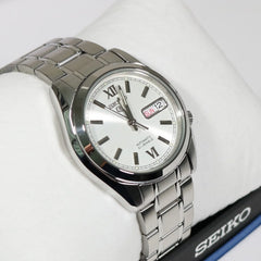 Seiko SNKL51K1 Automatic Men’s Watch – Stainless Steel, White Dial, Day-Date Display