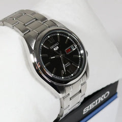 Seiko SNKL55K1 Automatic Men’s Watch – Stainless Steel, Black Dial, Day-Date Display