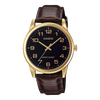 Casio MTP/LTP-V001GL-1BUDF Couple Watches – Black Dial with Gold Tone Case & Leather Strap