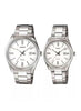 Casio MTP/LTP-1302D-7A1 Couple Watches – White Dial with Silver Stainless Steel Band