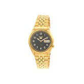Seiko 5 Gold Tone Jubilee Bracelet Black Dial 21 Jewels Automatic SNKC20J1 Men's Watch