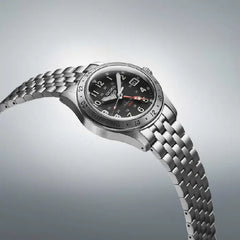 Seiko SSK023K1 GMT Automatic Watch – Black Dial, Stainless Steel, Dual Time, Hardlex Crystal