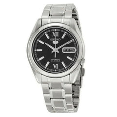 Seiko SNKL55K1 Automatic Men’s Watch – Stainless Steel, Black Dial, Day-Date Display