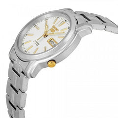 Seiko SNKL77K1 Automatic Men’s Watch – Stainless Steel, White Dial, Day-Date Display