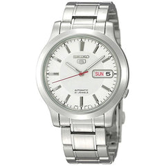 Seiko SNK789K1 Automatic Men’s Watch – White Dial, Stainless Steel, Day-Date