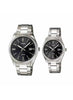 Casio MTP/LTP-1302D-1A1 Couple Watches – Black Dial with Silver Stainless Steel Band