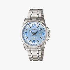 Casio Couple Watch Set MTP/LTP-1314D-2AVDF – Silver Stainless Steel, Blue Dial