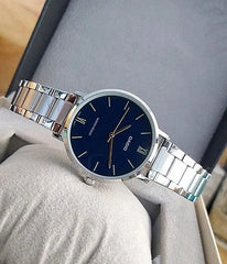 Casio Couple Watches MTP/LTP-VT01D-2BUDF Stainless Steel Blue Dial His & Hers Watch Set