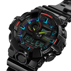 Casio G-SHOCK GA-700RGB-1ADR – Rainbow Accent Digital-Analog Tough Sports Watch
