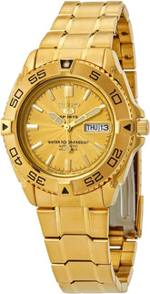Seiko SNZB26J1 Automatic Watch – Gold Tone Stainless Steel, 21/23 Jewels, Day-Date, 100M