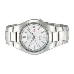 Seiko SNK601K1 Automatic Men’s Watch – White Dial Military Style, Stainless Steel, Day-Date