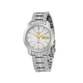 Seiko SNKL77K1 Automatic Men’s Watch – Stainless Steel, White Dial, Day-Date Display