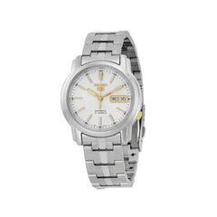 Seiko SNKL77K1 Automatic Men’s Watch – Stainless Steel, White Dial, Day-Date Display