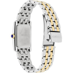 Seiko SWR093P1 Quartz Analog Women’s Watch – Two Tone Stainless Steel Rectangular Dress Watch