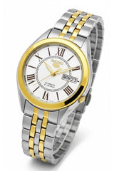 Seiko SNKL36J1 Automatic Men's Watch with White Dial & Stainless Steel Bracelet