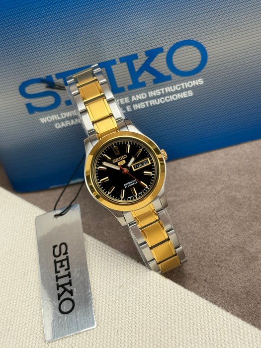 Seiko SYMD94K1 Gold Women's Automatic Watch – Champagne Dial with Day-Date
