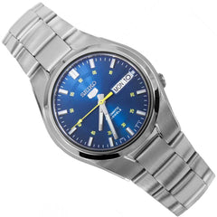 Seiko SNK615K1 Automatic Men’s Watch – Blue Dial Military Style, Stainless Steel, Day-Date