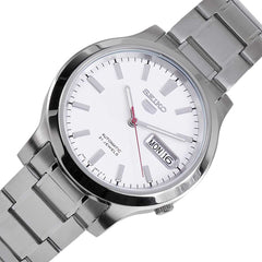 Seiko SNK789K1 Automatic Men’s Watch – White Dial, Stainless Steel, Day-Date