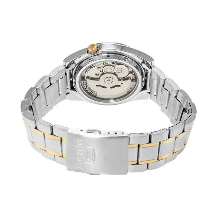 Seiko SNKL57K1 Men's Two-Tone Automatic Watch – Off White Dial with Day-Date