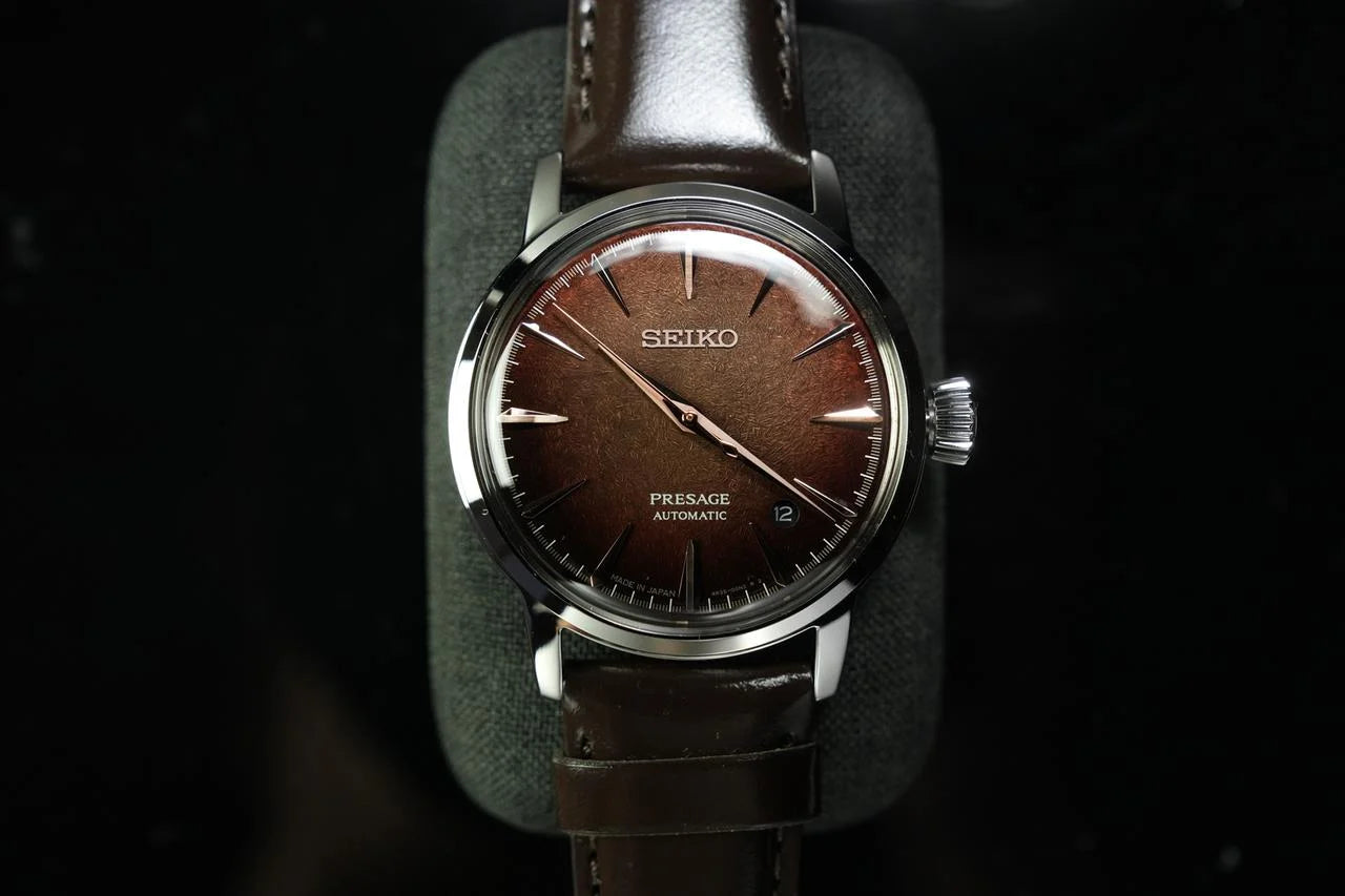 SEIKO Presage Cocktail Time "Whiskey Mist" automatic dress watch