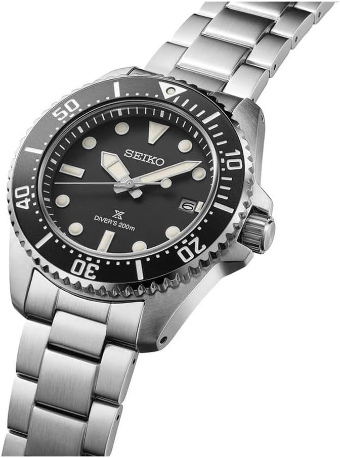 Seiko Prospex SNE597P1 Solar Diver’s Watch – 41 mm Black Dial with Stainless Steel Bracelet