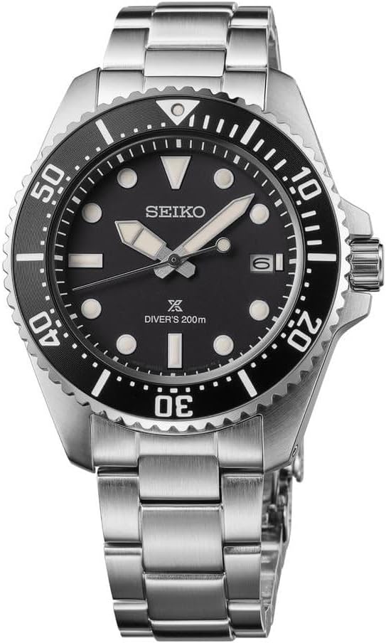Seiko Prospex SNE597P1 Solar Diver’s Watch – 41 mm Black Dial with Stainless Steel Bracelet