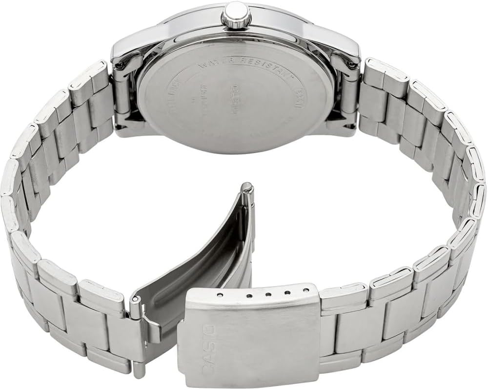 Casio MTP/LTP-V001D-1B Couple Watches – Black Dial with Silver Stainless Steel Band