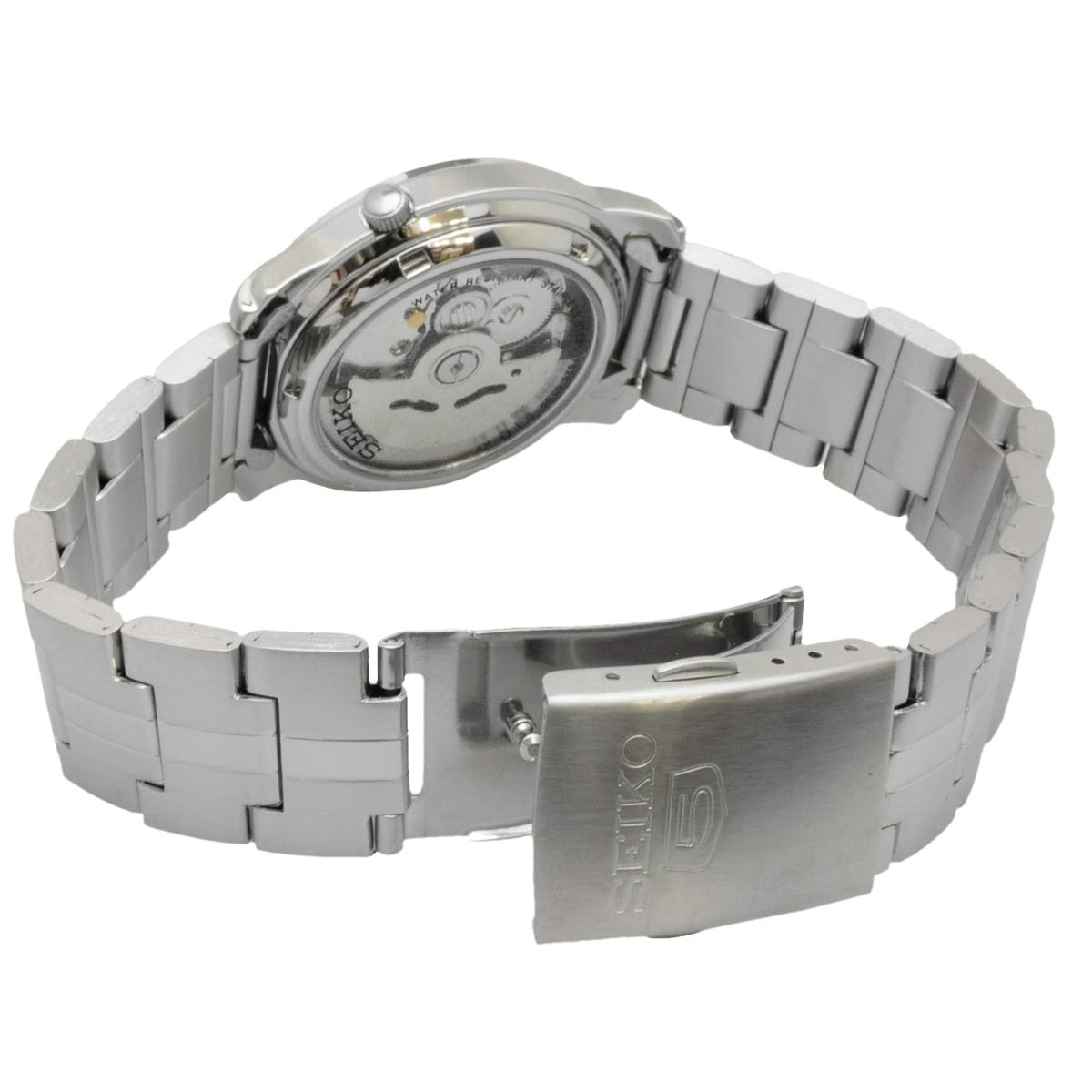 Seiko SNKK65K1 Automatic Men’s Watch – Stainless Steel, White Dial, Day-Date Display