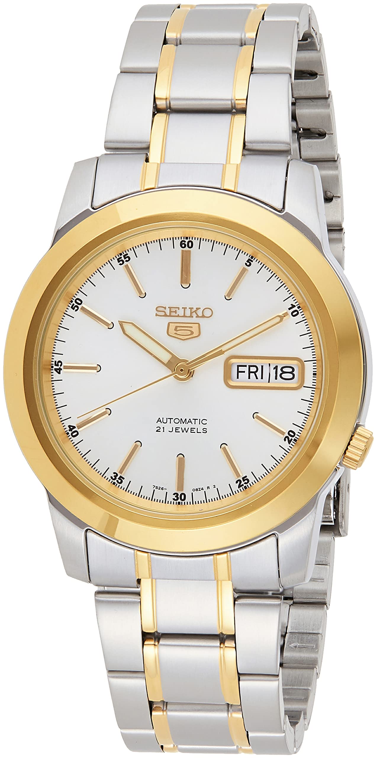 Seiko SNKE54K1 Automatic Men’s Watch – Stainless Steel, Blue Dial, Day-Date Display