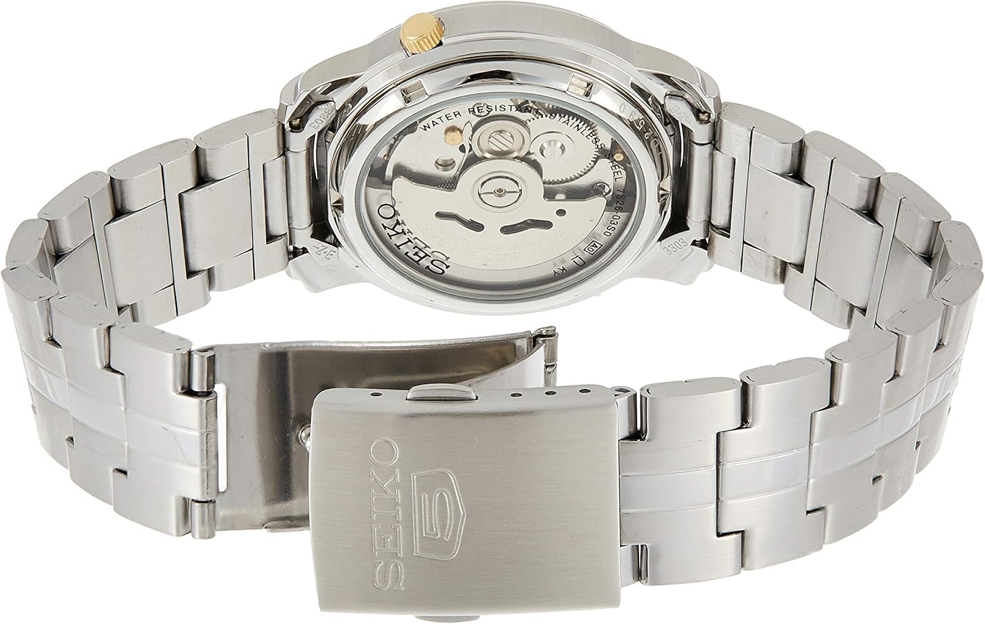 Seiko SNKL81K1 Automatic Men’s Watch – Stainless Steel, Champagne/Golden Dial, Day-Date Display