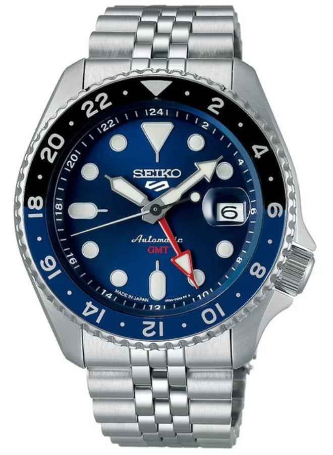 Seiko SSK003J1 Made in Japan GMT Automatic Men’s Watch – Blue Dial, Stainless Steel, 24-Hour Bezel