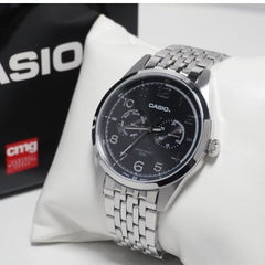 CASIO MTP-E340D-1A Men's Stainless Steel Watch with Black Dial - Classic & Stylish Timepiece