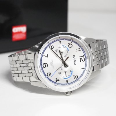 CASIO E340D-7A Men's Stainless Steel Analog Watch with Date Display