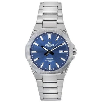 CASIO EFR-S108D-2A Men's Stainless Steel Watch with Blue Dial | Elegant, Durable, & Stylish Timepiece