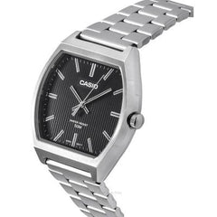 CASIO MTP-B140D-1AVDF Men's Stainless Steel Watch - Black Dial, Date Function, and Water-Resistant