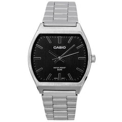 CASIO MTP-B140D-1AVDF Men's Stainless Steel Watch - Black Dial, Date Function, and Water-Resistant