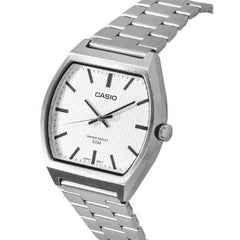 CASIO MTP-B140D-7AVDF Men's Stainless Steel Watch with White Dial