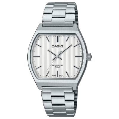 CASIO MTP-B140D-7AVDF Men's Stainless Steel Watch with White Dial